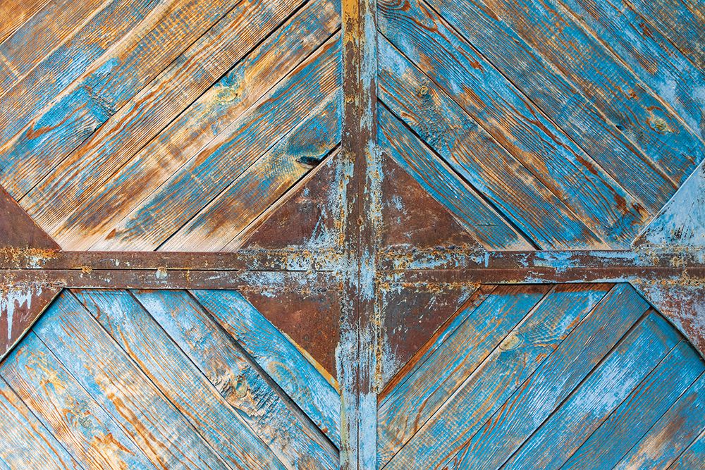 Margib-Sughd Province-Tajikistan Faded blue paint on a wooden door